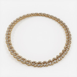 Reine Diamantcollier aus 18K Gold & nat&uuml;rlichen Diamanten