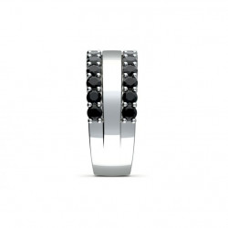 ANILLO DE ALTA JOYER&Iacute;A RUE DE LA PAIX DIAMANTES NEGROS