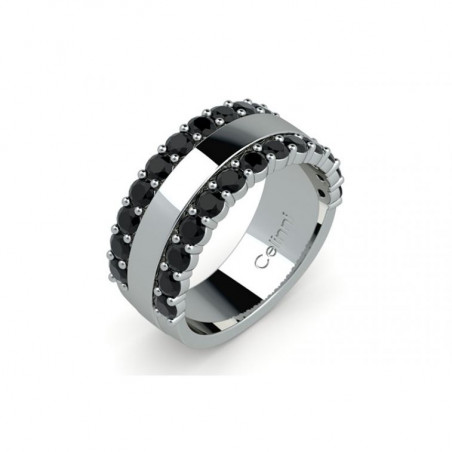 High Jewelry Ring Rue De La Paix Black Diamonds