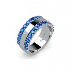 ANILLO DE ALTA JOYER&Iacute;A RUE DE LA PAIX ZAFIROS AZULES