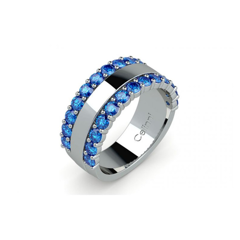 ANILLO DE ALTA JOYER&Iacute;A RUE DE LA PAIX ZAFIROS AZULES