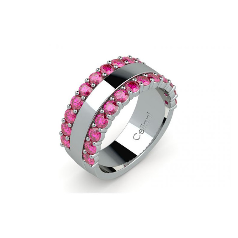 Hoge Juwelen Ring Rue De La Paix Roze Saffieren