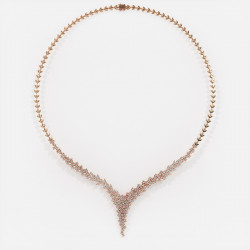 Vend&ocirc;me Natural Diamond Necklace in 18K Gold | Celinni