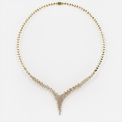 Vend&ocirc;me Collier mit nat&uuml;rlichen Diamanten aus 18K Gold