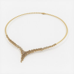Vend&ocirc;me Collier mit nat&uuml;rlichen Diamanten aus 18K Gold