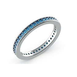 Alianza Diamantes Azules Vuelta Completa Oro Blanco 18K