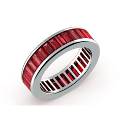 Memoire-Ring Rubine Kanalfassung 18K Wei&szlig;gold | Celinni