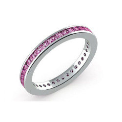 Pink Diamond Channel Set Eternity Ring 18K White Gold | Celinni