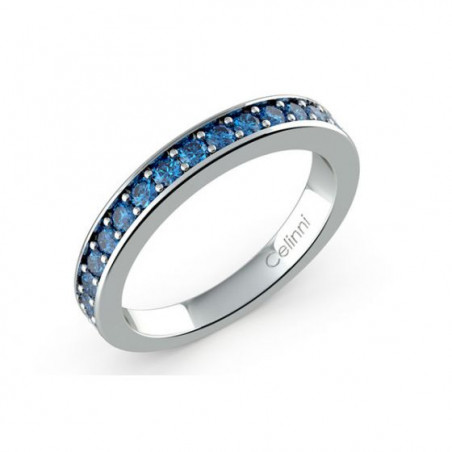 Demi Alliance Diamants Bleus 4 Griffes