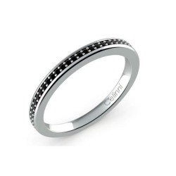 Black Diamond Prong Set Half Eternity Ring 18K White Gold | Celinni