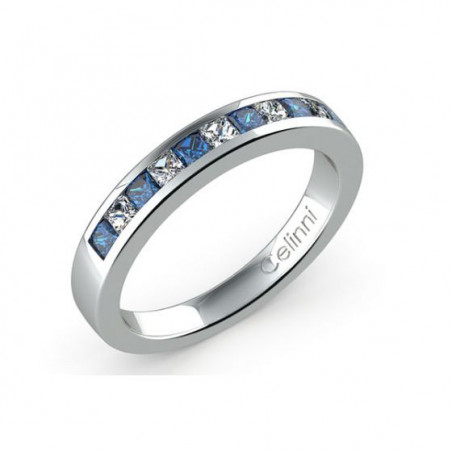 Demi Alliance Diamants Saphirs Bleus Princesses Rail