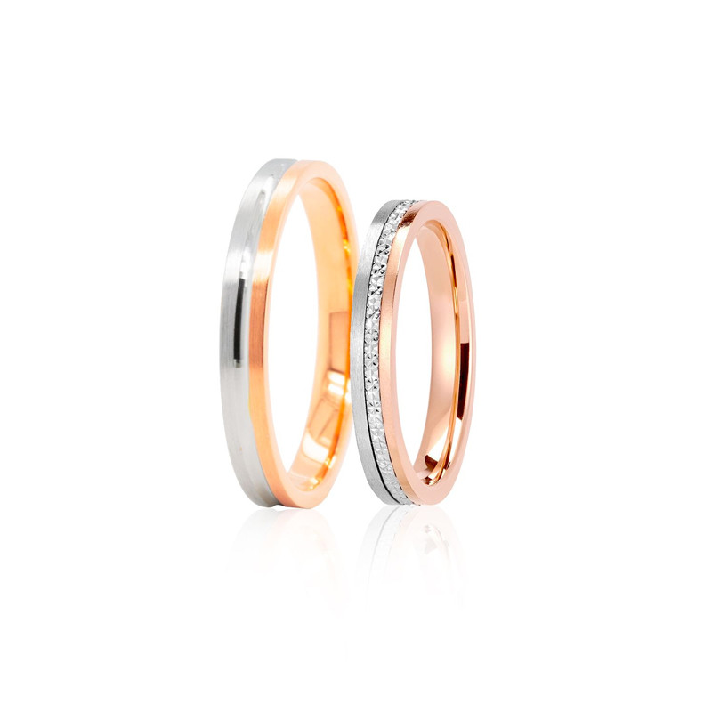 Eheringe Victoria & Victor Ros&eacute;gold