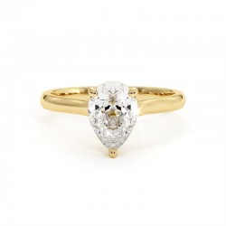 خاتم الألماس الكمثرى Promesse من الذهب الأصفر عيار 18k 750/1000 - Celinni