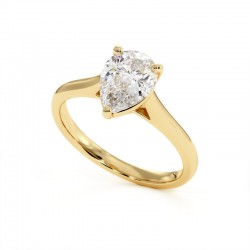 خاتم الألماس الكمثرى Promesse من الذهب الأصفر عيار 18k 750/1000 - Celinni