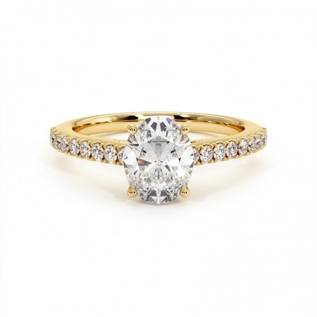 Ovaler Diamantring Elle Gelbgold 18k 750 Tausendstel