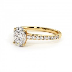 Anillo de Diamante Talla Ovalada Elle Oro Amarillo 18k - Maison Celinni