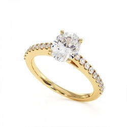 Anillo de Diamante Talla Ovalada Elle Oro Amarillo 18k - Maison Celinni