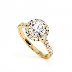 Anillo de Diamante Talla Redonda Mi Vida Oro Amarillo 18k - Maison Celinni