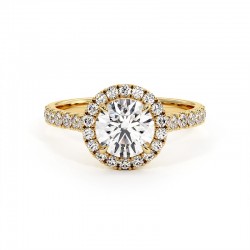 Anillo de Diamante Talla Redonda Mi Vida Oro Amarillo 18k - Maison Celinni