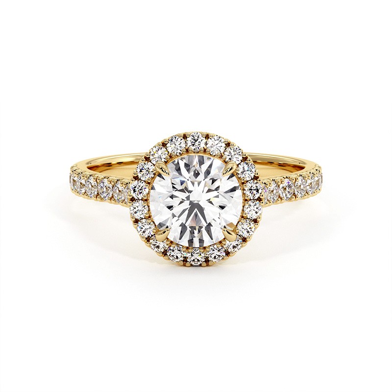 Bague Diamant Taille Rond Ma Vie Or Jaune 18k 750 Millièmes