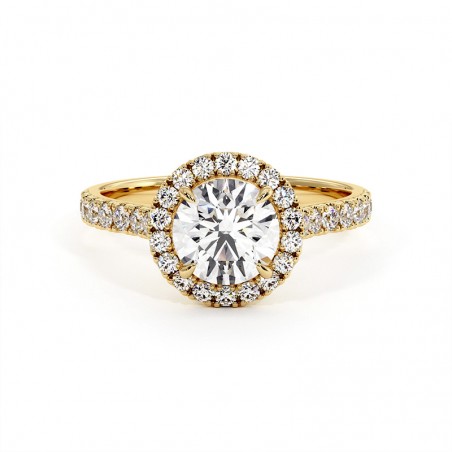 Diamantring Rundschliff Ma vie Gelbgold 18k 750 Tausendstel