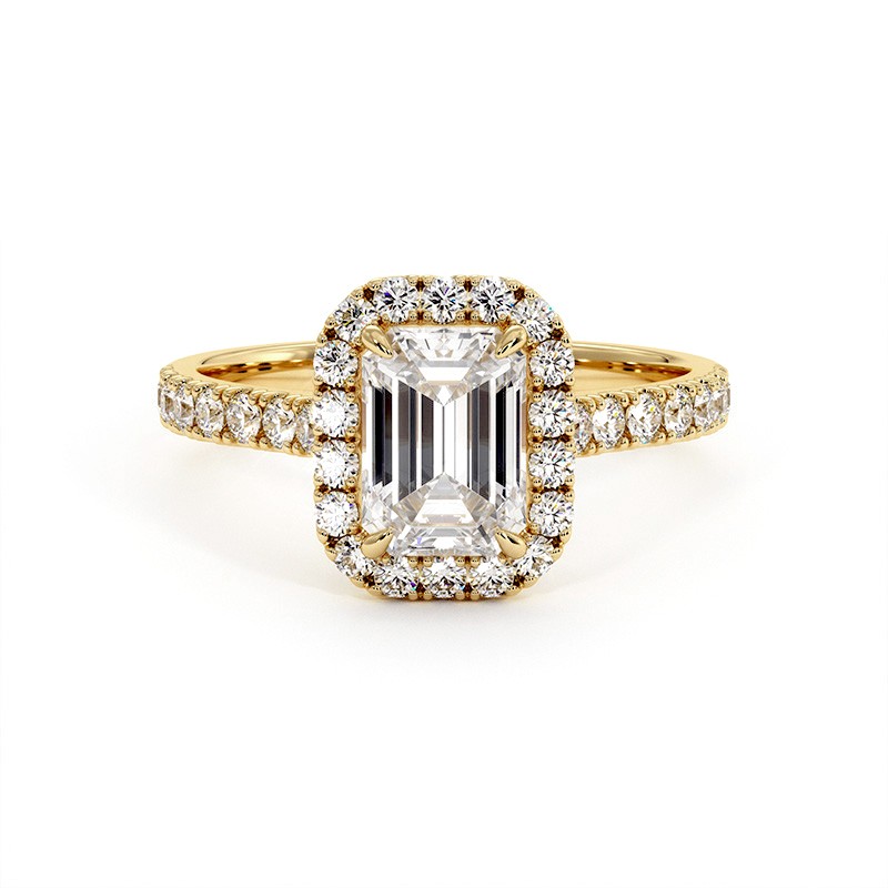 Emerald Cut Diamond Ring Ma vie 18k Yellow Gold 750 Thousandths