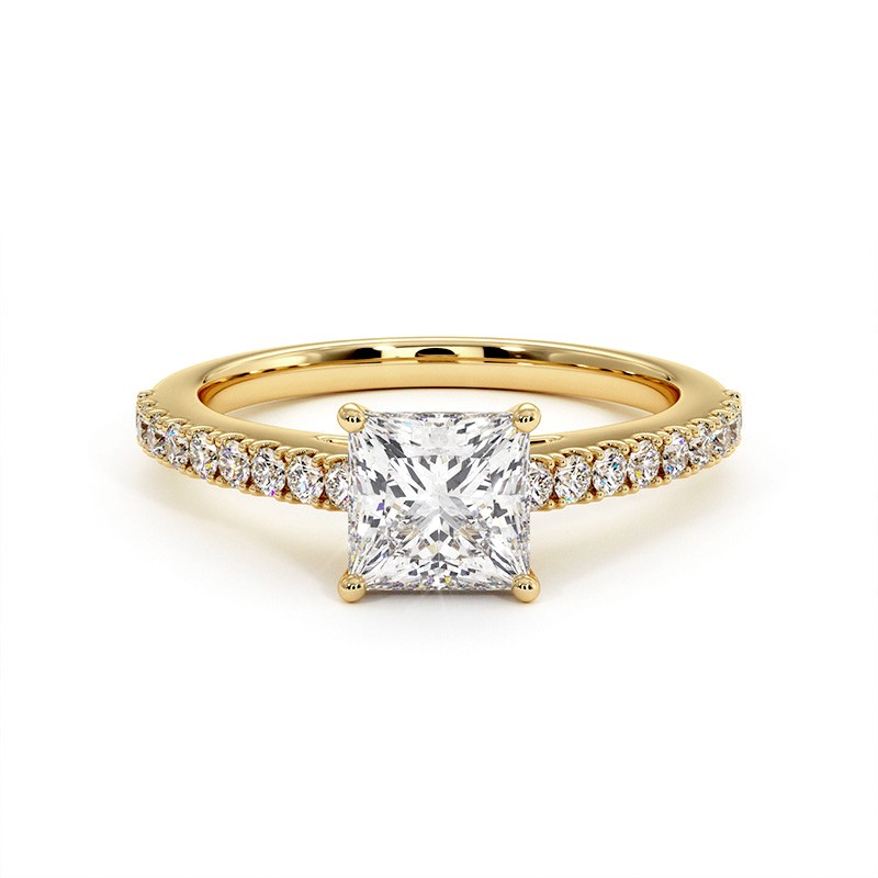 Prinzessin Diamantring Elle Gelbgold 18k 750 Tausendstel