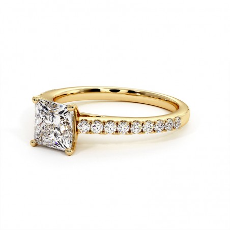 Prinzessin Diamantring Elle Gelbgold 18k 750 Tausendstel