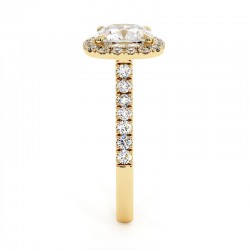 Anillo de Diamante Talla Coj&iacute;n Mi Vida Oro Amarillo 18k - Maison Celinni
