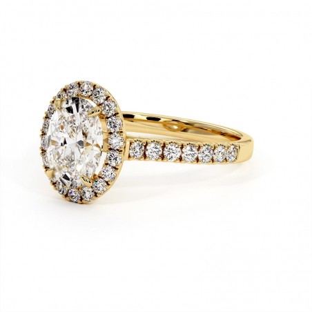 Anillo de Diamante Talla Ovalada Mi Vida Oro Amarillo 18k 750 Milésimas