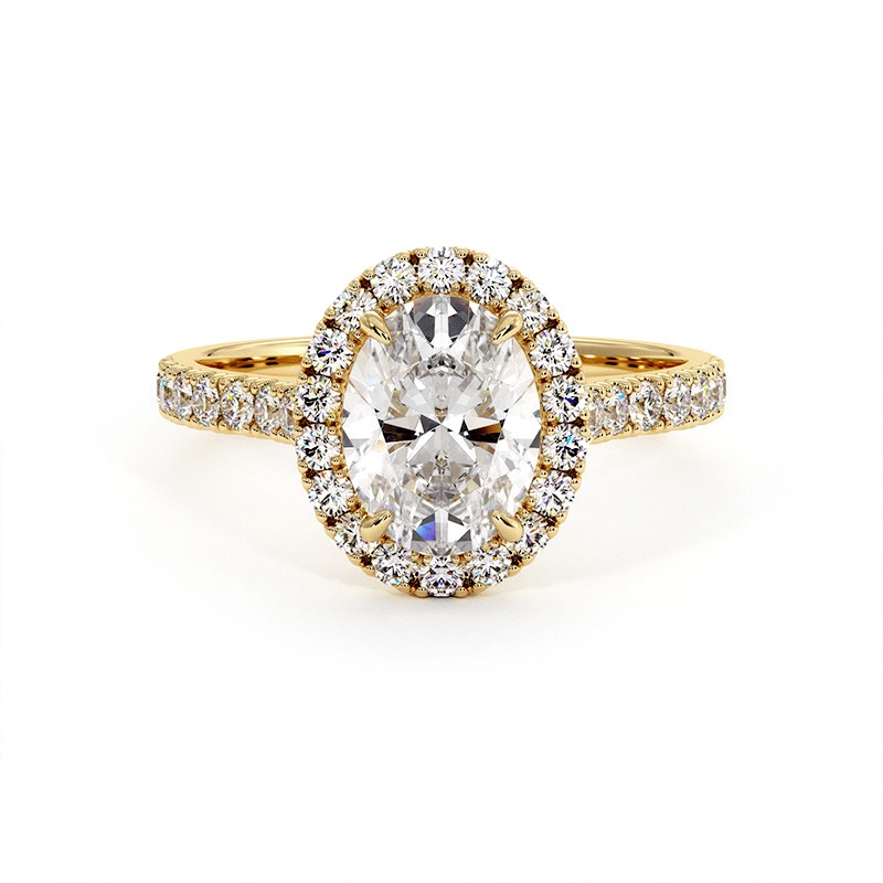 Oval Cut Diamond Ring Ma vie 18k Yellow Gold 750 Thousandths