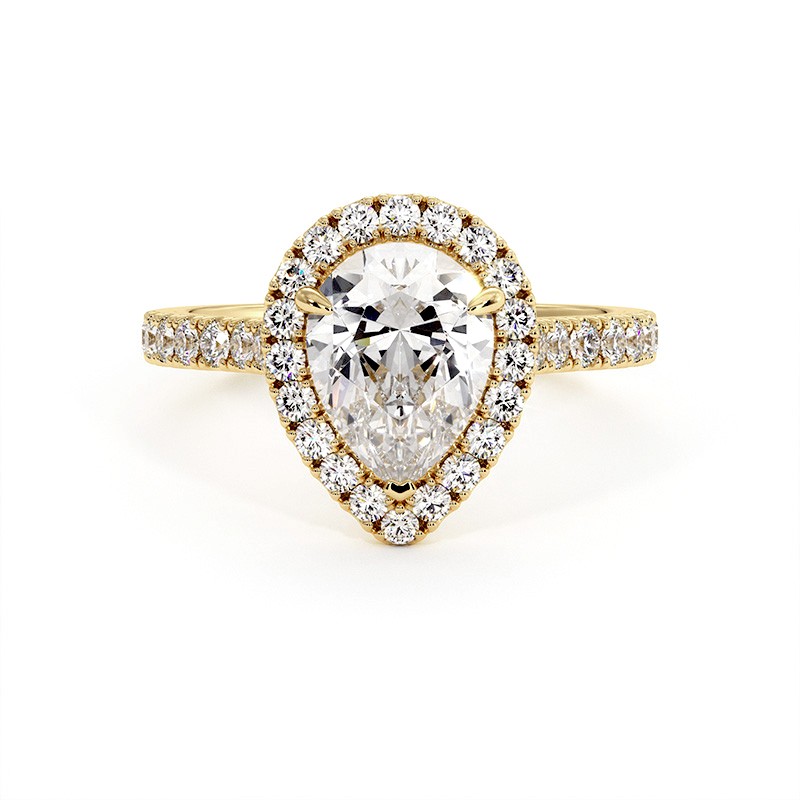 Anillo de Diamante Talla Pera Mi Vida Oro Amarillo 18k - Maison Celinni