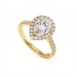 Anillo de Diamante Talla Pera Mi Vida Oro Amarillo 18k - Maison Celinni