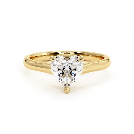 Diamantring Herzform Promesse Gelbgold 18k 750 Tausendstel