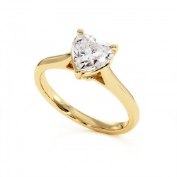 Anillo de Diamante Talla Coraz&oacute;n Promesa Oro Amarillo 18k - Maison Celinni