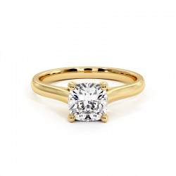 Kissen-Schnitt Diamantring Promesse 18k Gelbgold - Celinni