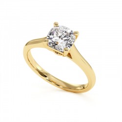 Kissen-Schnitt Diamantring Promesse 18k Gelbgold - Celinni