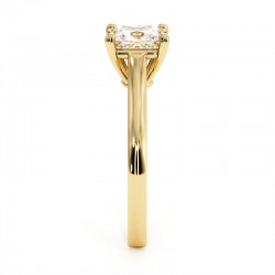 Anillo de Diamante Talla Princesa Promesa Oro Amarillo 18k - Maison Celinni
