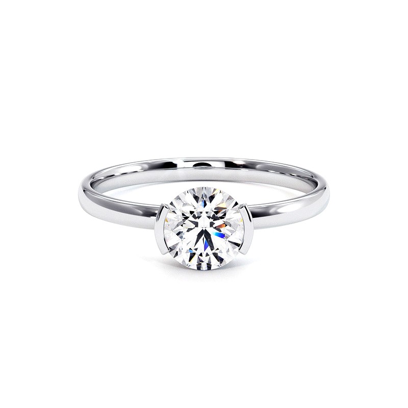 Bague Reine Or Blanc 18k 750 Millièmes