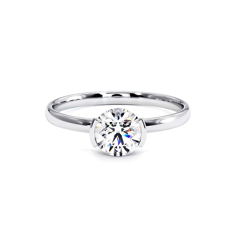 Queen Ring White Gold 18k 750 Thousandths