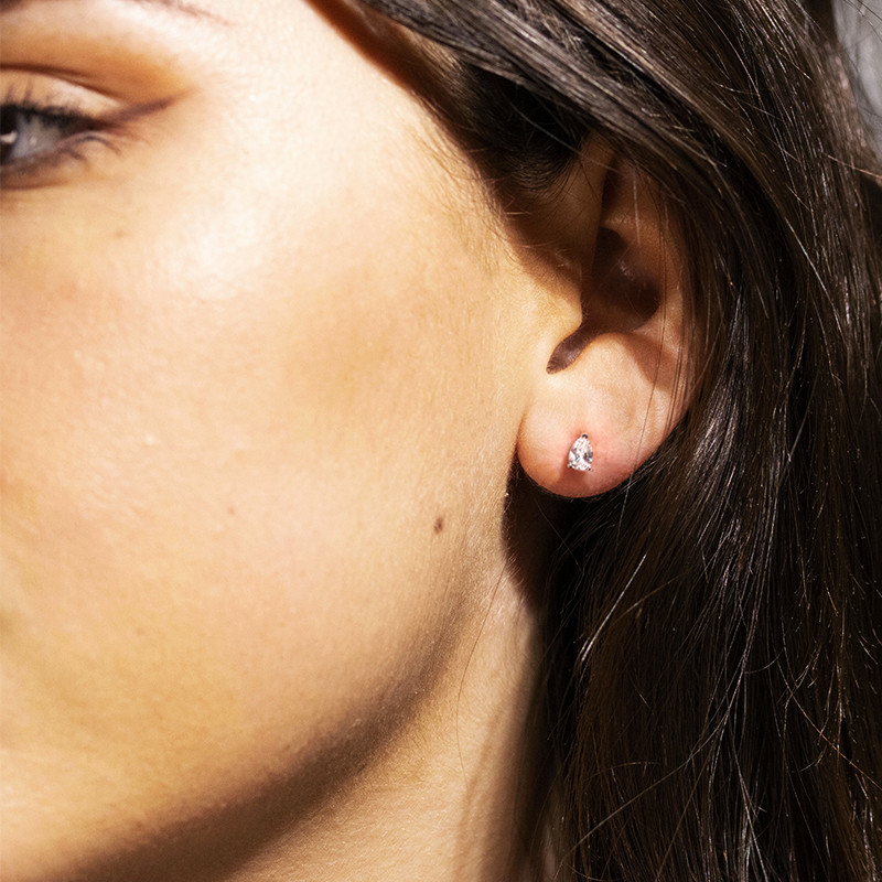 Pendientes de Diamante en Forma de Pera Promesa