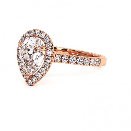 Diamantring Birnenschliff Ma vie Roségold 18k 750 Tausendstel