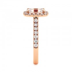 Diamantring Smaragdschnitt Ma vie 18k Ros&eacute;gold - Celinni