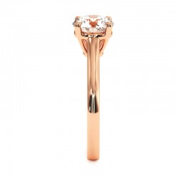 Anillo de Diamante Talla Redonda Promesa Oro Rosa 18k - Maison Celinni