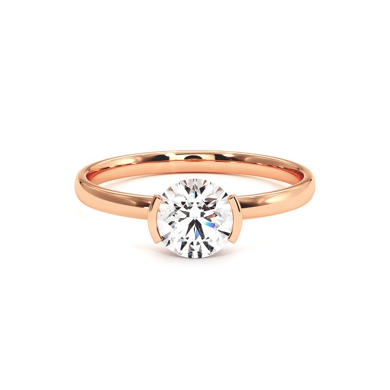 Bague Reine Or Rose 18k 750 Millièmes