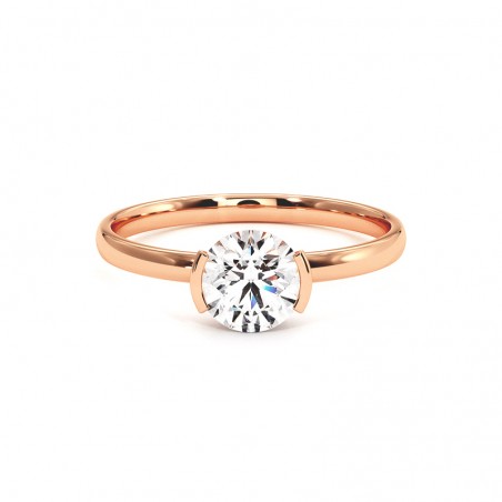 Bague Reine Or Rose 18k 750 Millièmes