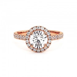 Anillo de Diamante Talla Redonda Mi Vida Oro Rosa 18k - Maison Celinni