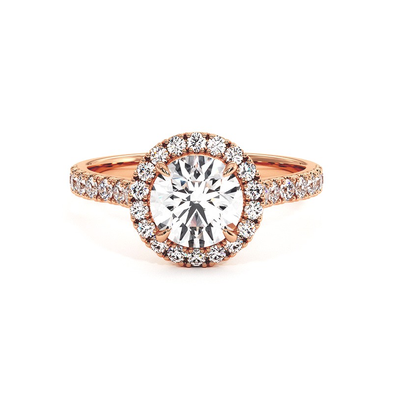 Diamantring Runde Größe Ma vie Rosen Gold 18k 750 Tausendstel