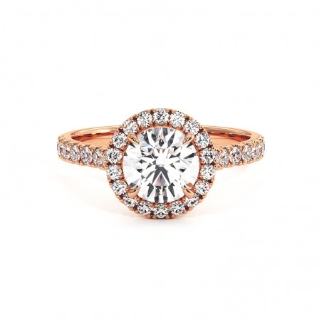 Ronde Diamanten Ring Ma vie 18k Rose Goud 750 Duizendsten