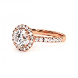 Runder Diamantring Ma vie Rosa-Gold 18k - Celinni